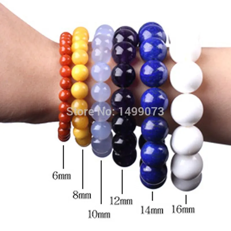 Natural Frost Blue Agate 10mm Round Beads Bracelet