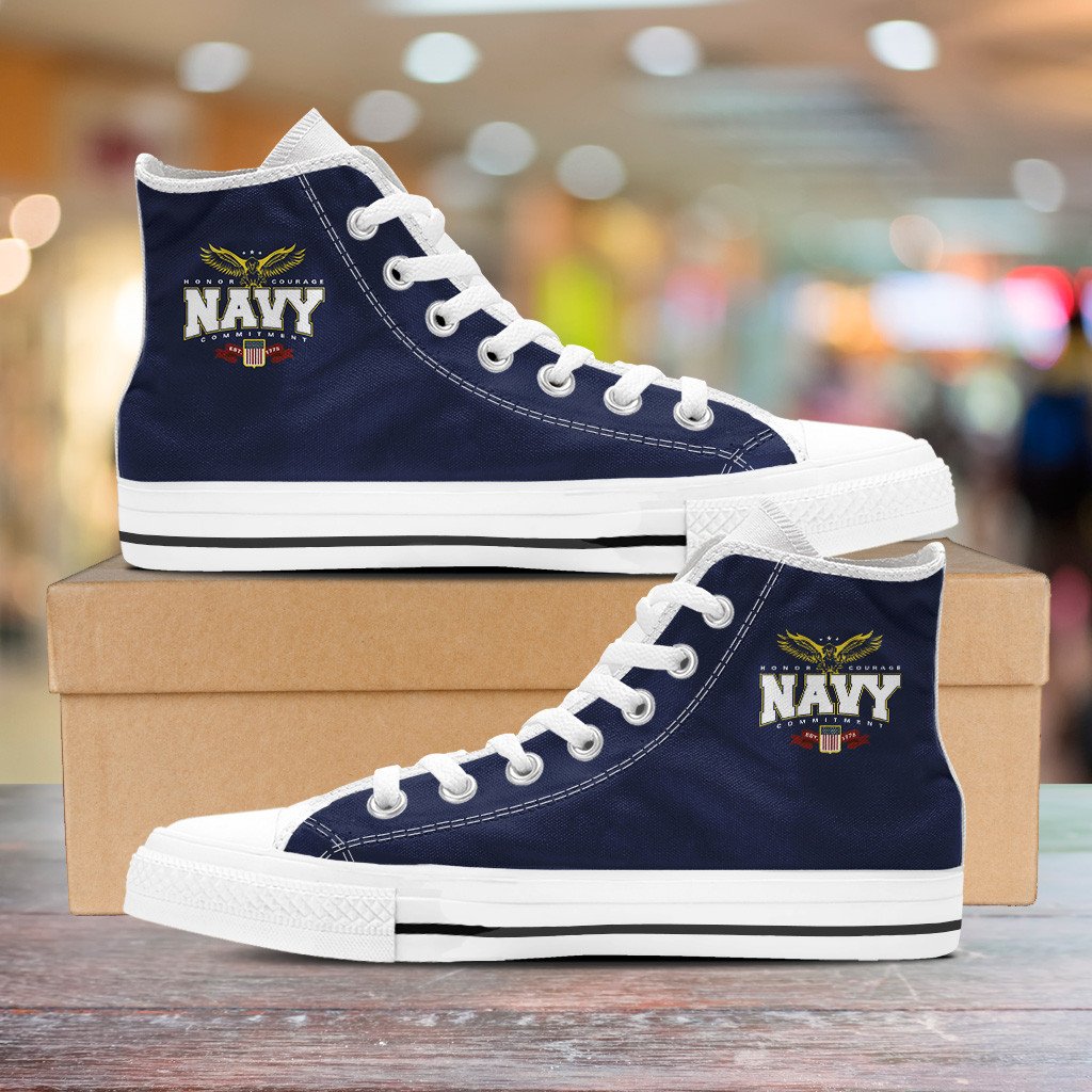 Navy High Top Shoes