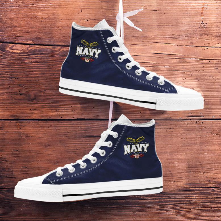 Navy High Top Shoes