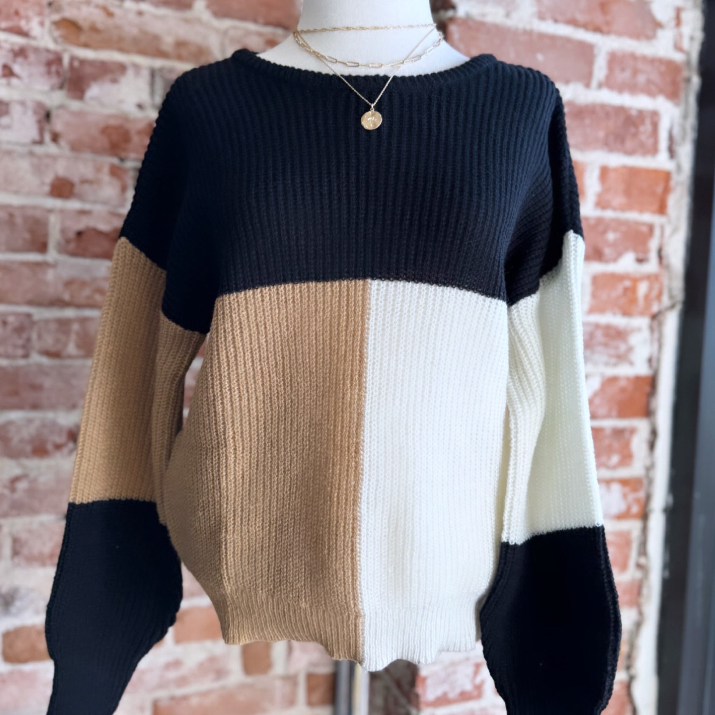 Never Pretend Color Block Sweater