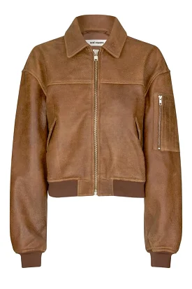 oval square Rocky Leather Bomber Used Brown