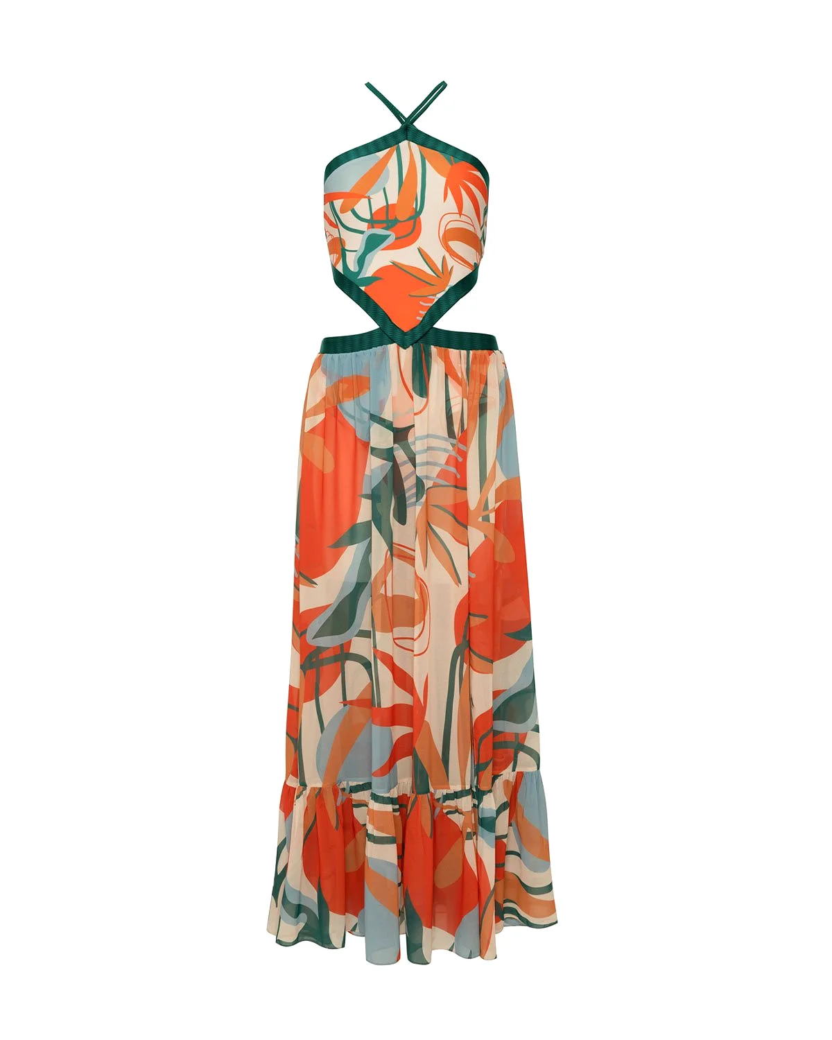 Patbo - Rio Halter Beach Dress - Bright Orange