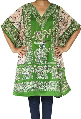 Printed Womens Caftan Tunic Beach Dress