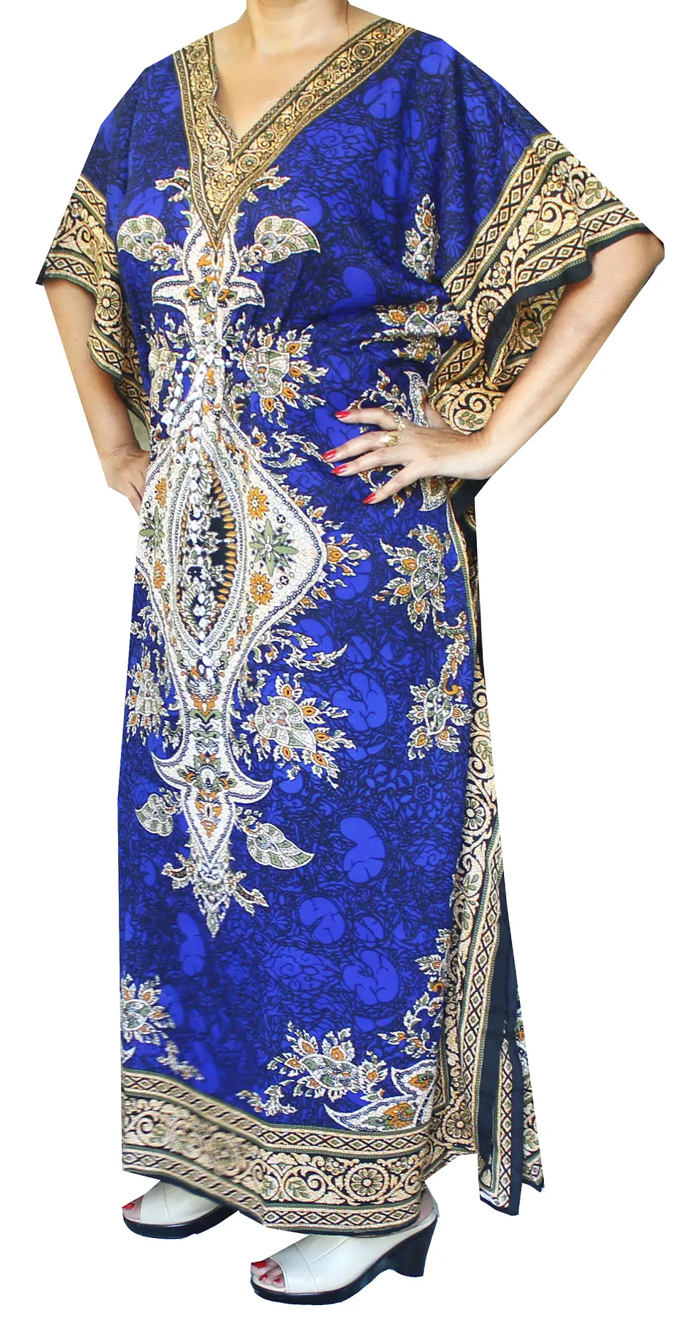 Printed Womens Caftan Tunic Beach Dress