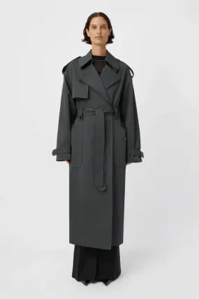 Reyes Classic Trench Coast Charcoal