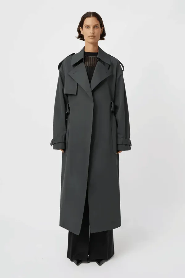 Reyes Classic Trench Coast Charcoal