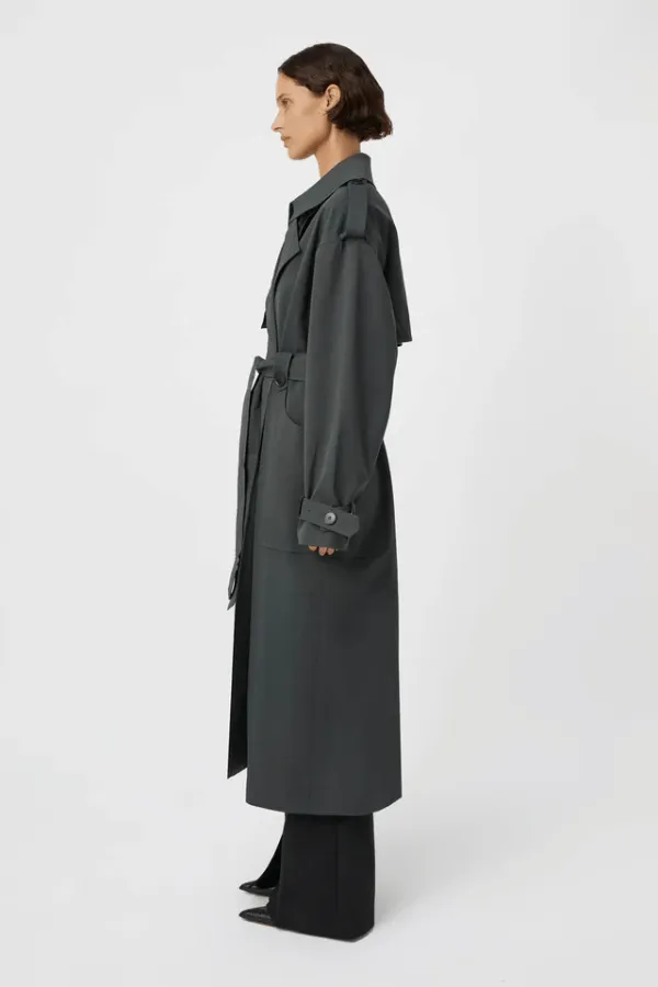 Reyes Classic Trench Coast Charcoal