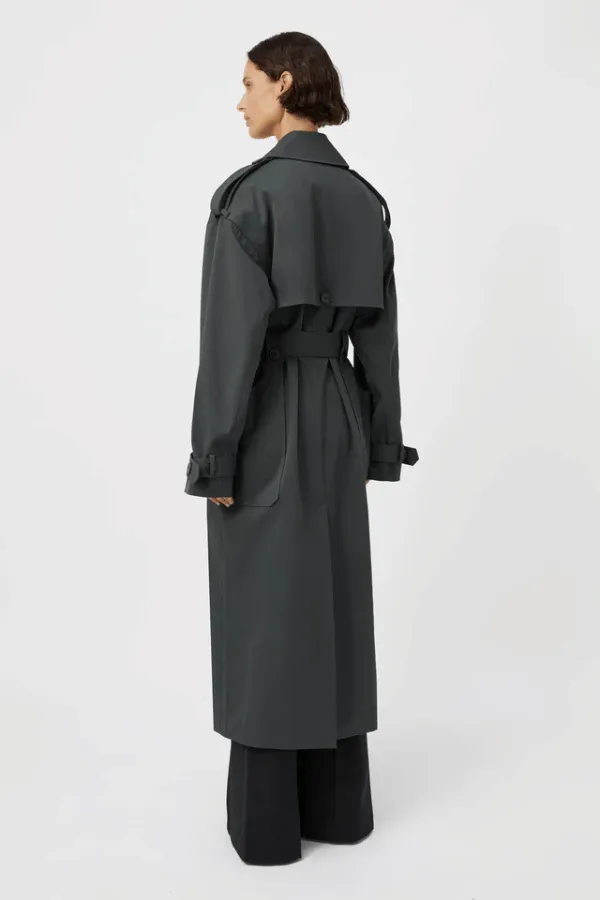 Reyes Classic Trench Coast Charcoal