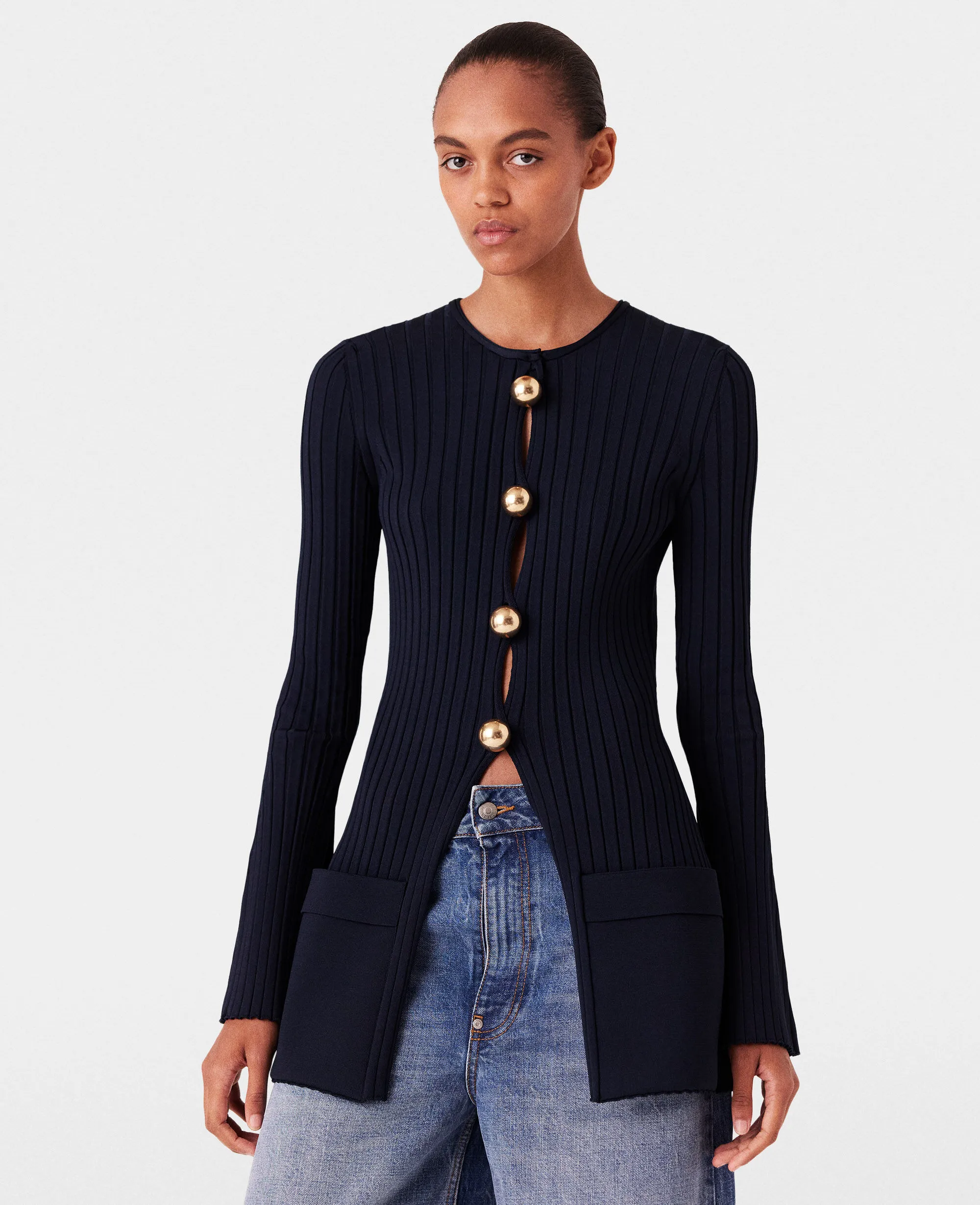 Ribbed Long Sleeve Cardigan