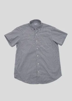 Short Sleeve Single Needle Shirt, Gingham BW