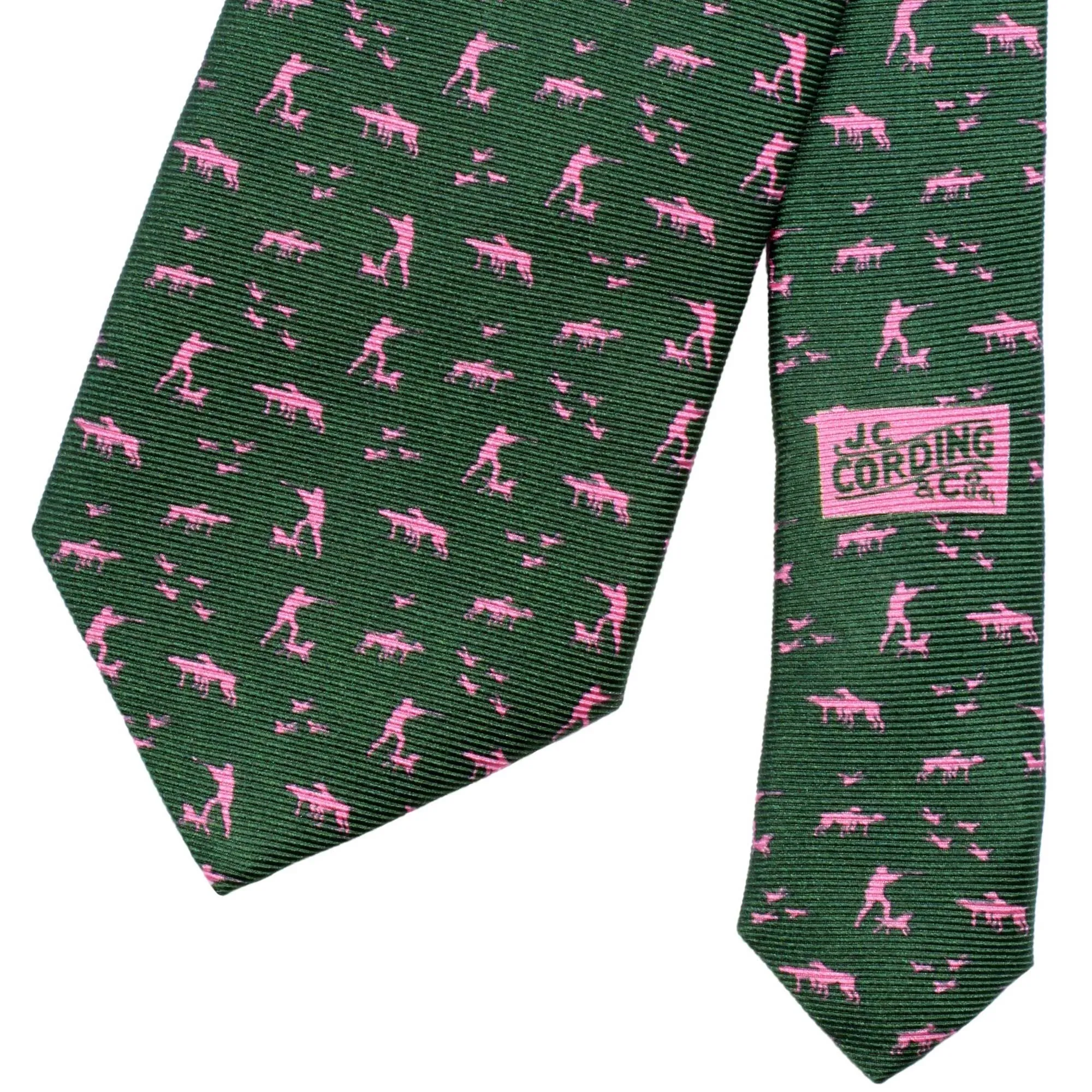 Silent Hunter Printed Silk Tie Green