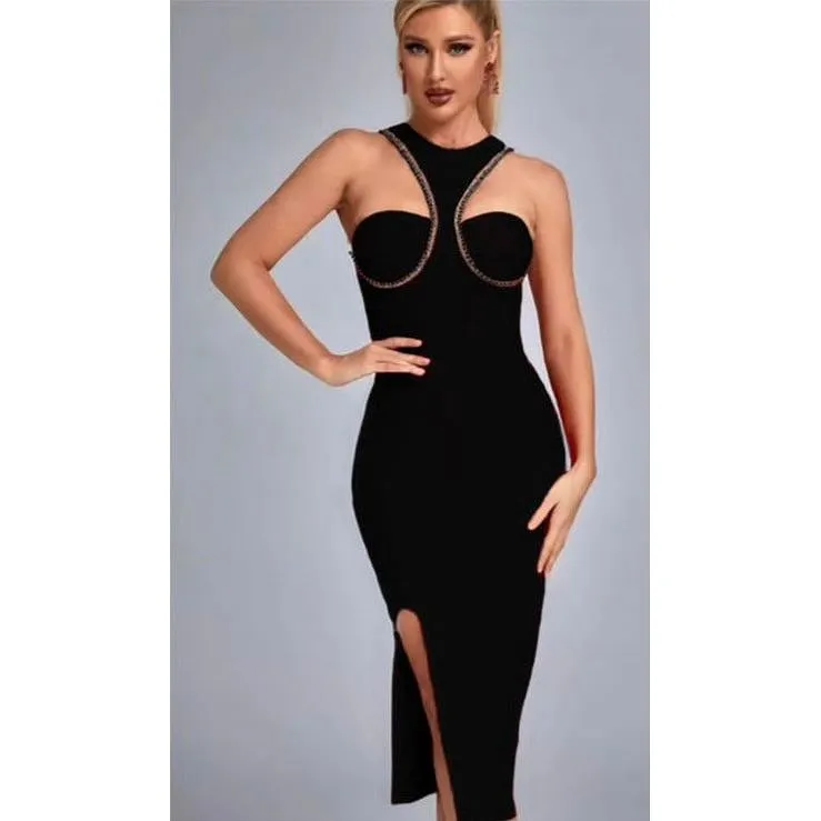 Sleeveless Bandage Midi Dress