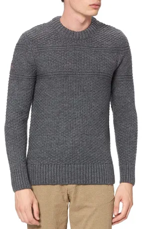 Superdry Jacob Cable Crew Neck Jumper Zinc Marl