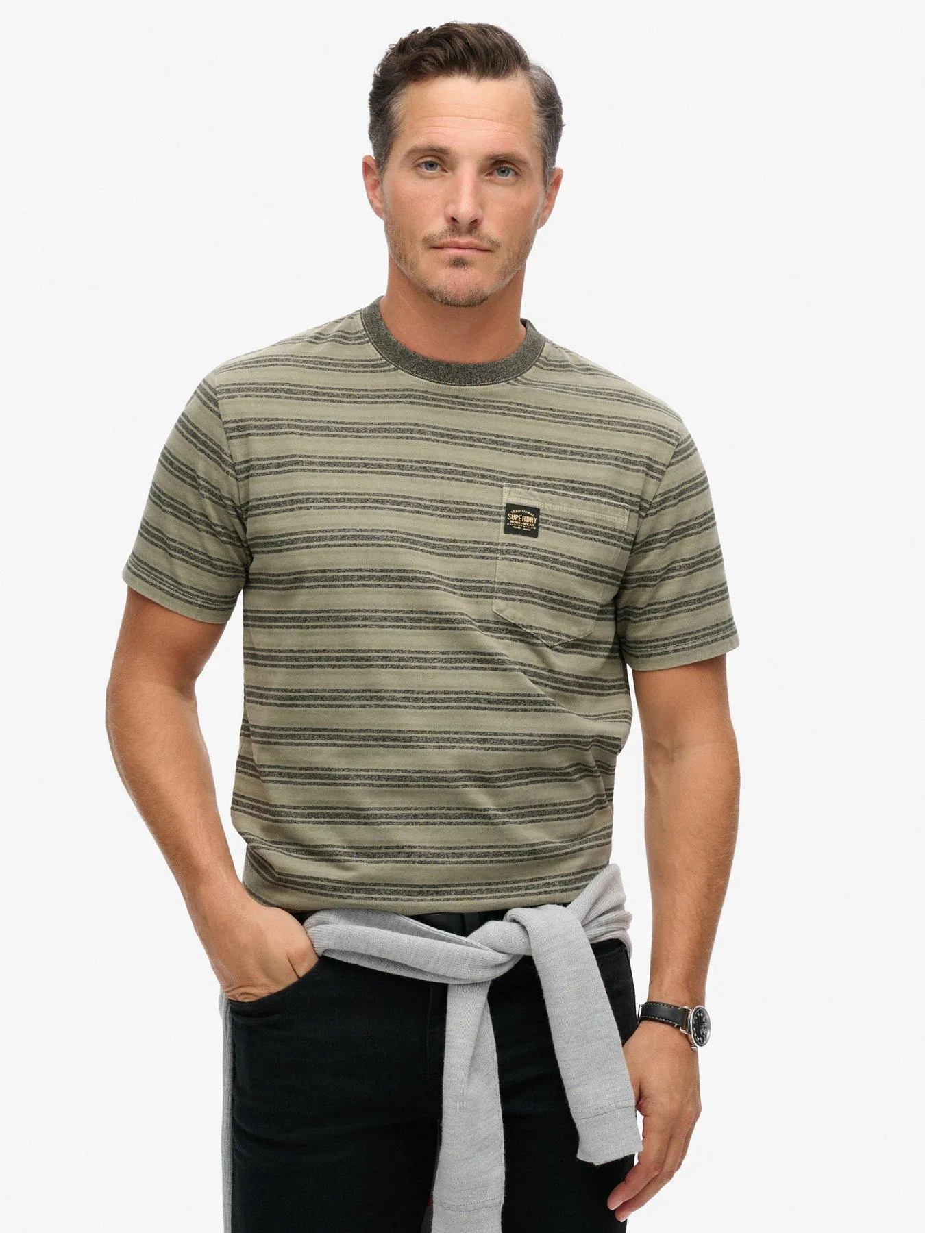 Superdry Superdry Textured Stripe Pocket T-shirt