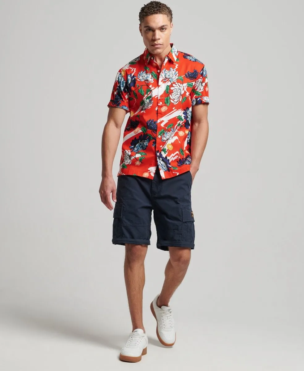 Superdry Vintage Hawaiian Short Sleeve Shirt Aya Burnt Orange