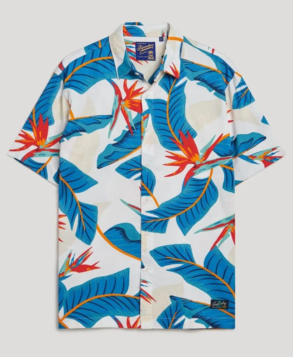 Superdry Vintage Hawaiian Short Sleeve Shirt Optic Paradise