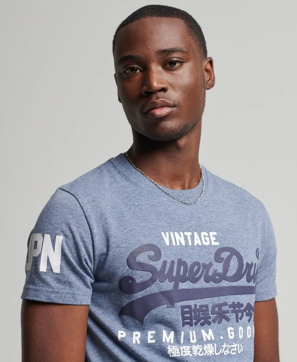 Superdry Vintage Logo Crew Neck T-Shirt Tois Blue