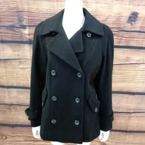 TALBOTS BLACK WOOL PEACOAT SIZE 6 TCC