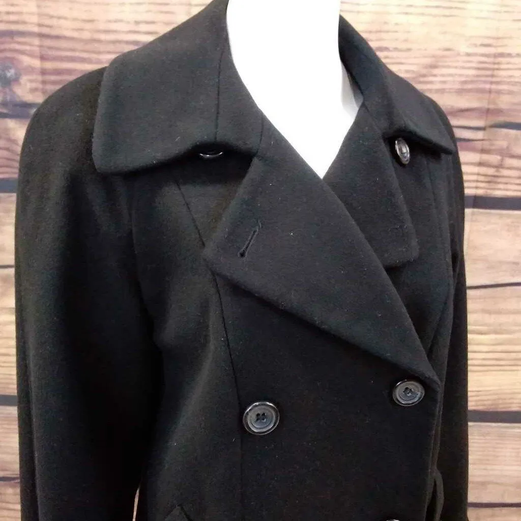 TALBOTS BLACK WOOL PEACOAT SIZE 6 TCC