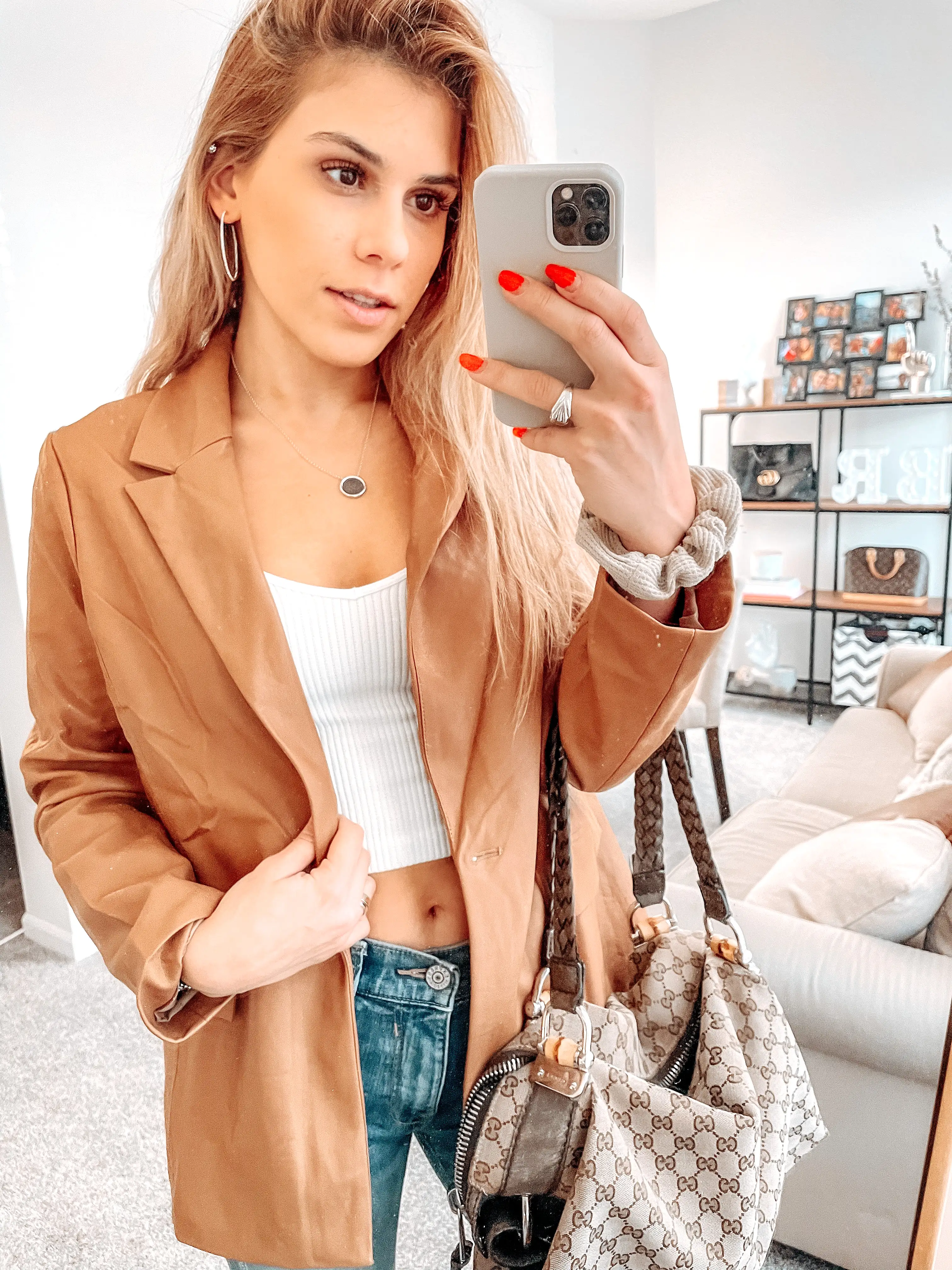 Weekends In France Leather Jacket - Camel