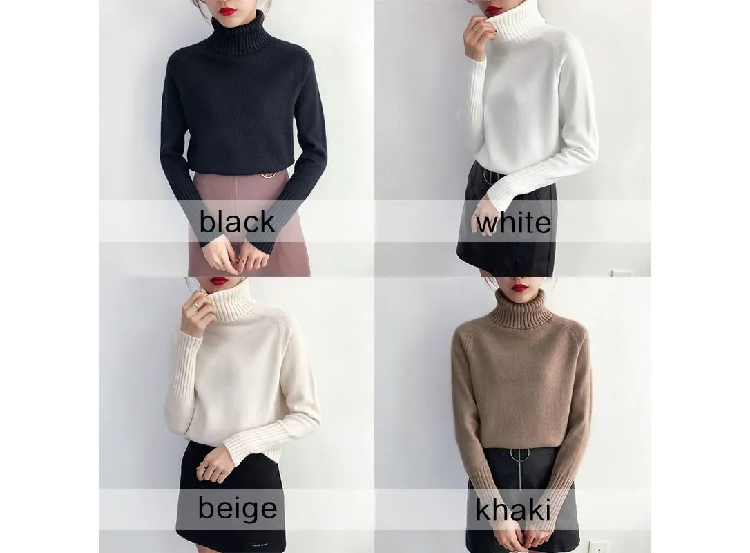 Winter Korean Cashmere Turtleneck Long Sleeve Pullover Female Jumper Knitwear|Pullovers|