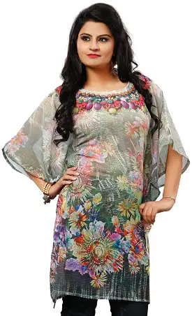 Womens Indian Tunic Short Kaftan Digital Printed Beach Dress India Clothes