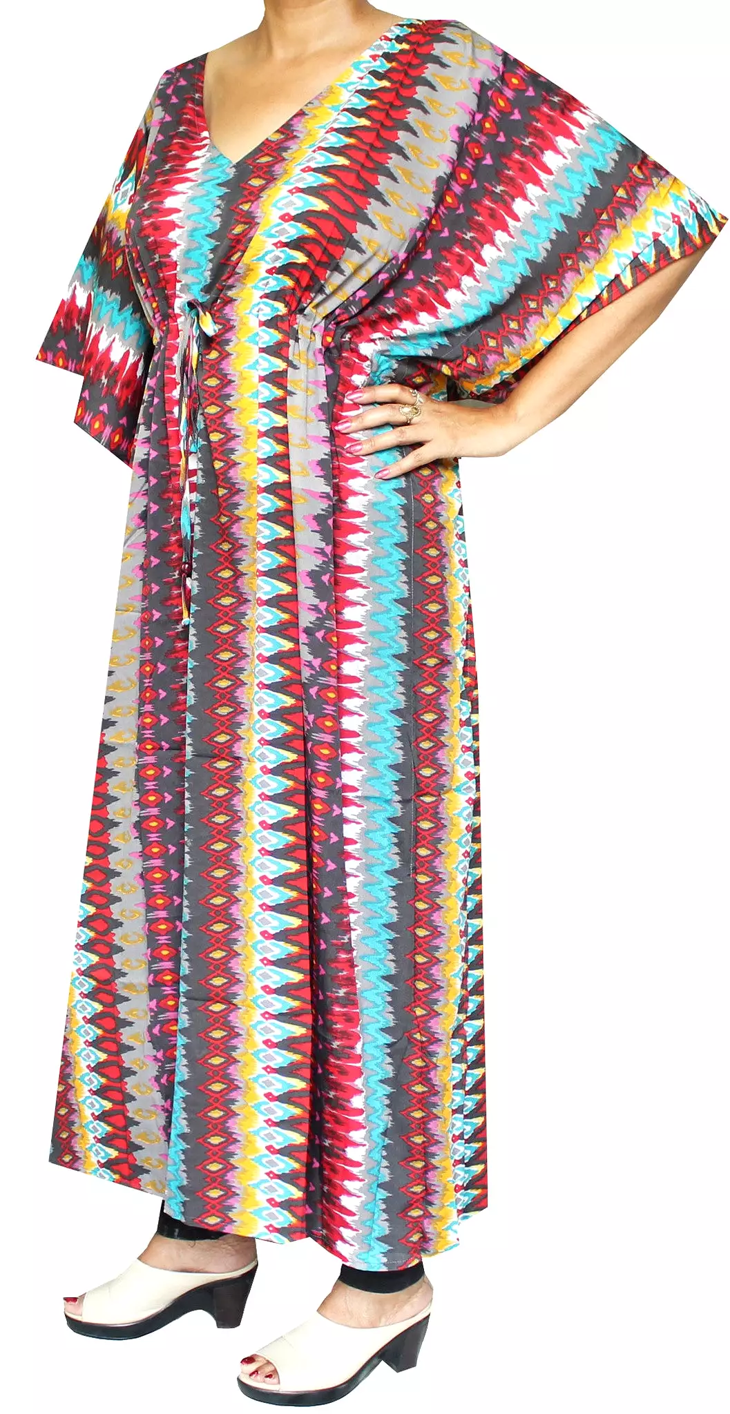 Womens Maxi Loungewear Caftan Tunic Printed Beach Dress