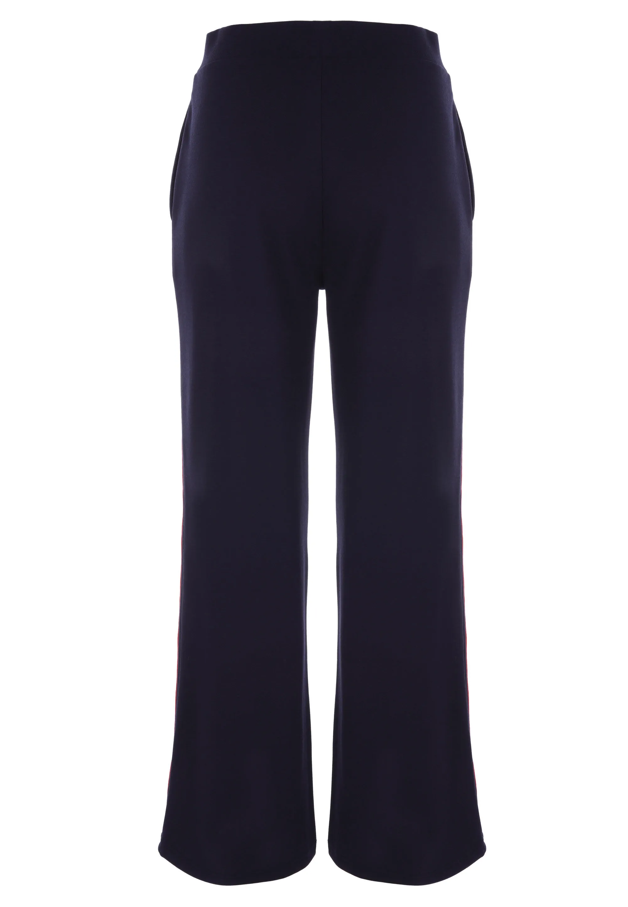 Womens Navy Stripe Wide Leg Trousers