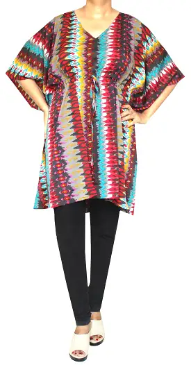 Womens Printed Womens Caftan Tunic Beach Dress