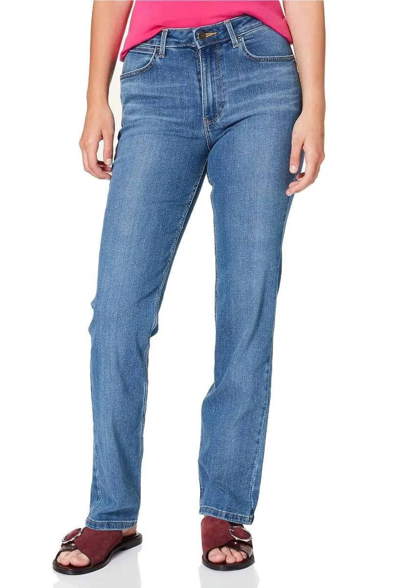 Wrangler High Rise Straight Stretch Jeans Rocky