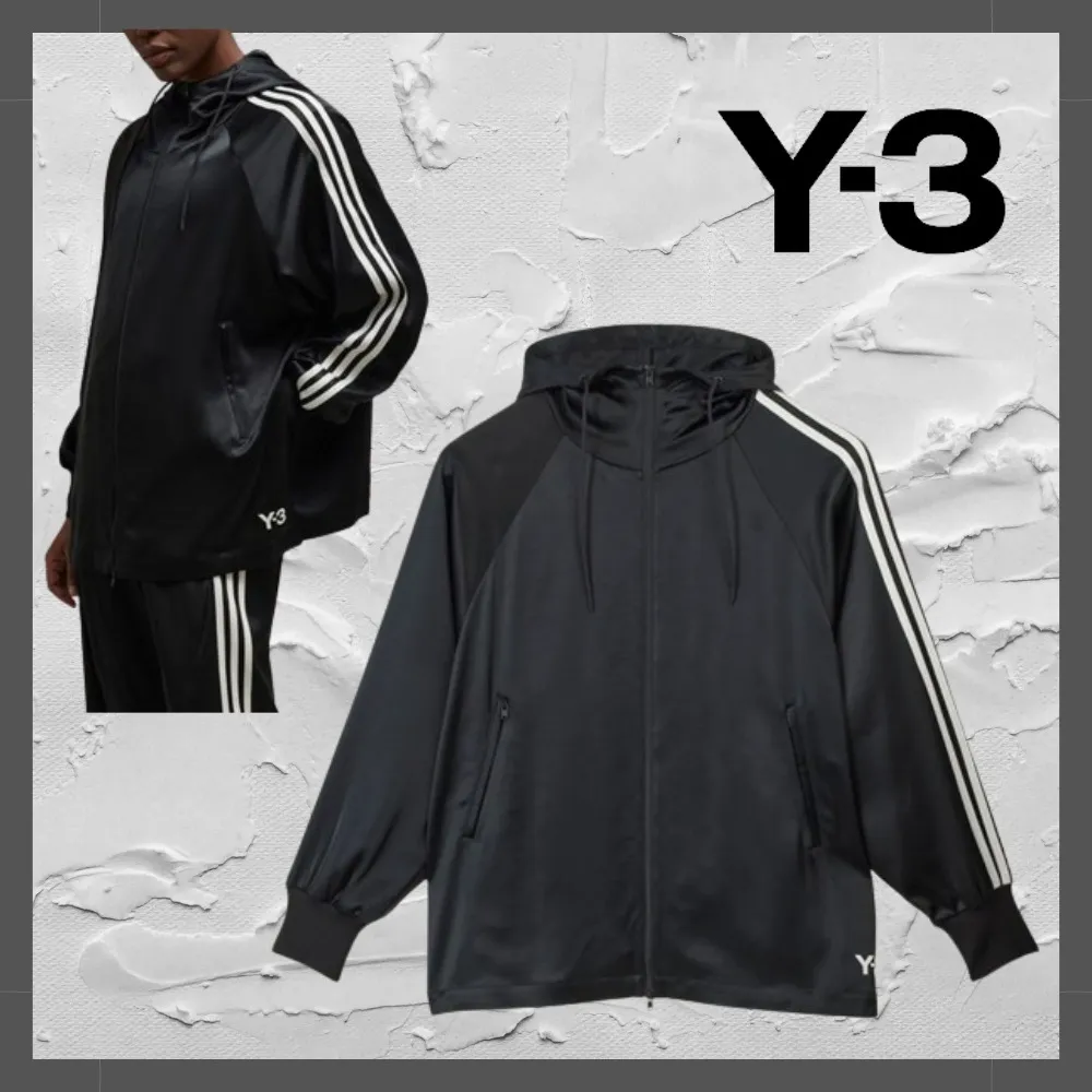 Y-3  |Stripes Rib Street Style Long Sleeves Logo