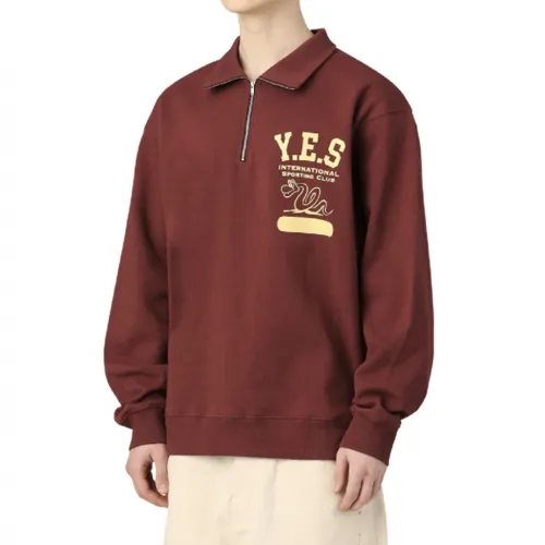 YESEYESEE  |Unisex Street Style Long Sleeves Logo Sweatshirts