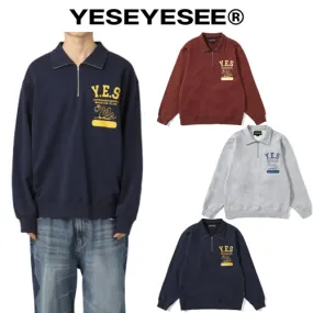 YESEYESEE  |Unisex Street Style Long Sleeves Logo Sweatshirts