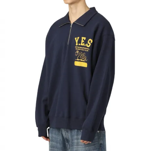 YESEYESEE  |Unisex Street Style Long Sleeves Logo Sweatshirts