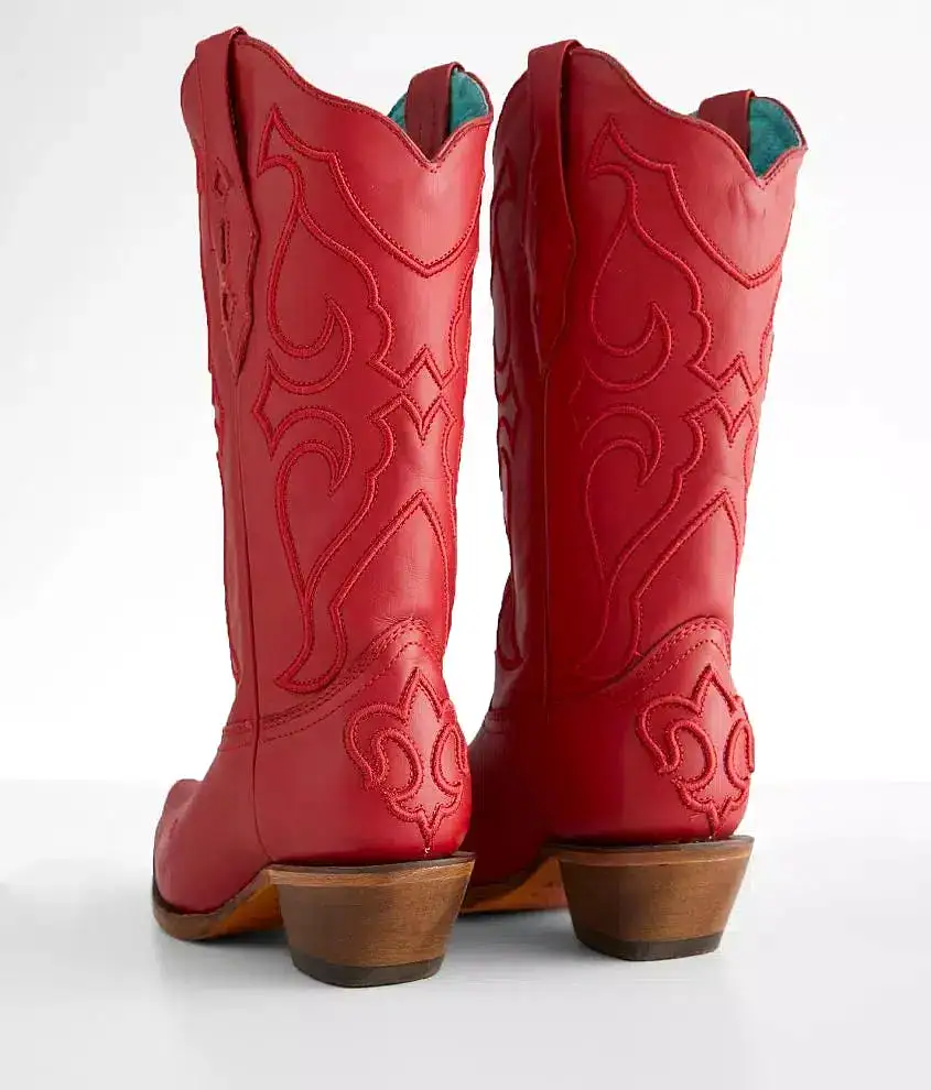 Z5073 - Corral Red western cowgirl leather boots for women