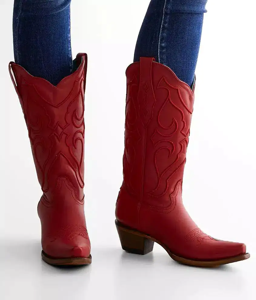 Z5073 - Corral Red western cowgirl leather boots for women